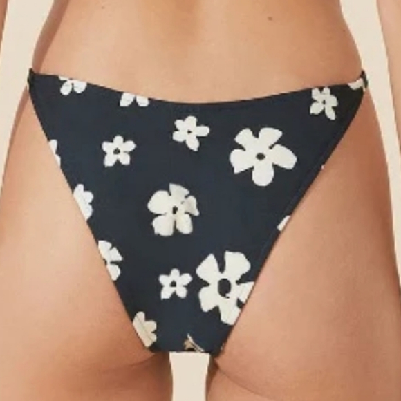 Zulu & Zephyr Black and Bone Reversible  String Brief Bikini Bottom - Picture 13 of 15